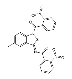 N-[5-Methyl-1-(2-nitro-benzoyl)-1H-benzo[c]isothiazol-(3Z)-ylidene]-2-nitro-benzamide结构式