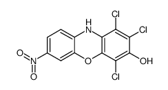 1,2,4-trichloro-7-nitro-phenoxazin-3-ol Structure