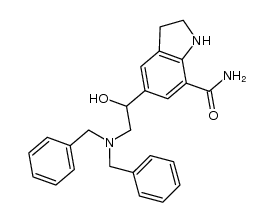 2,3-dihydro-5-[1-hydroxy-2-[bis(phenylmethyl)amino]ethyl]-1H-indole-7-carboxamide Structure