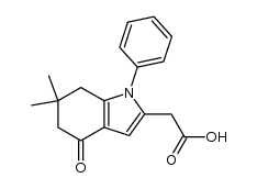 6,6-dimethyl-4-oxo-1-phenyl-4,5,6,7-tetrahydroindole-2-acetic acid结构式