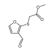 2-(Carbomethoxymethylthio)furan-3-carboxaldehyde结构式