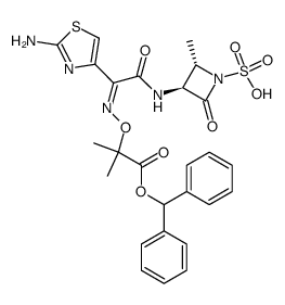 3-(((2-amino-4-thiazolyl)-((1-(diphenylmethoxycarbonyl)-1-methyl ethoxy)-imino)-acetyl)-amino)-4-methyl-2-oxoazetidi-ne-1-sulfonic acid结构式