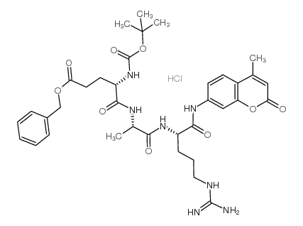 BOC-GLU(OBZL)-ALA-ARG-AMC · HCL结构式