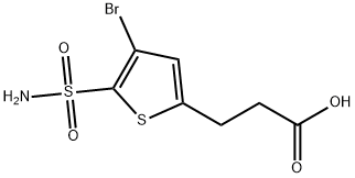 2-Thiophenepropanoic acid, 5-(aminosulfonyl)-4-bromo- Structure