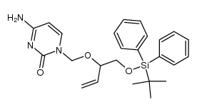 (+/-)1-[(1'-tert-Butyldiphenylsilyloxybut-3'-en-2'-yloxy)methyl]cytosine结构式