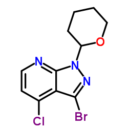 3-Bromo-4-chloro-1-(tetrahydro-2H-pyran-2-yl)-1H-pyrazolo[3,4-b]pyridine structure