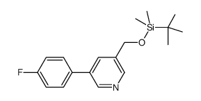 3-(tert-butyldimethylsilyloxymethyl)-5-(4-fluorophenyl)pyridine结构式