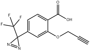 2-(Prop-2-yn-1-yloxy)-4-(3-(trifluoromethyl)-3H-diazirin-3-yl)benzoic acid structure