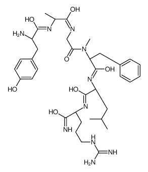 (2S)-N-[(2S)-1-amino-5-(diaminomethylideneamino)-1-oxopentan-2-yl]-2-[[(2S)-2-[[2-[[(2R)-2-[[(2S)-2-amino-3-(4-hydroxyphenyl)propanoyl]amino]propanoyl]amino]acetyl]-methylamino]-3-phenylpropanoyl]amino]-4-methylpentanamide结构式