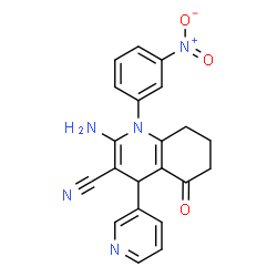 2-amino-1-{3-nitrophenyl}-5-oxo-4-(3-pyridinyl)-1,4,5,6,7,8-hexahydro-3-quinolinecarbonitrile picture