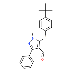 5-([4-(TERT-BUTYL)PHENYL]SULFANYL)-1-METHYL-3-PHENYL-1H-PYRAZOLE-4-CARBALDEHYDE结构式