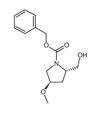 (2S,4R)-2-Hydroxymethyl-4-methoxy-pyrrolidine-1-carboxylic acid benzyl ester Structure