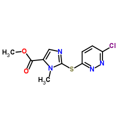 Methyl 2-[(6-chloro-3-pyridazinyl)sulfanyl]-1-methyl-1H-imidazole-5-carboxylate structure