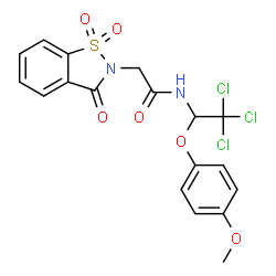 2-(1,1-dioxido-3-oxo-1,2-benzisothiazol-2(3H)-yl)-N-[2,2,2-trichloro-1-(4-methoxyphenoxy)ethyl]acetamide Structure
