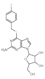 2-[2-amino-6-[(4-fluorophenyl)methylsulfanyl]purin-9-yl]-5-(hydroxymethyl)oxolane-3,4-diol structure