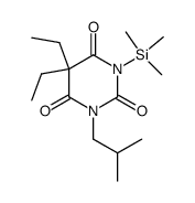 5,5-Diethyl-1-(2-methylpropyl)-3-(trimethylsilyl)-2,4,6(1H,3H,5H)-pyrimidinetrione结构式