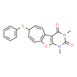 2H-Cyclohepta[4,5]furo[2,3-d]pyrimidine-2,4(3H)-dione,1,7-dihydro-1,3-dimethyl-7-(phenylthio)- (9CI) Structure