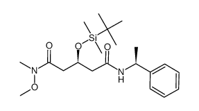 (3S)-3-{[(tert-butyl)dimethylsilyl]oxy}-N1-methoxy-N1-methyl-N5-[(1S)-1-phenylethyl]pentanediamide结构式