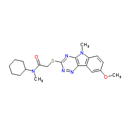 Acetamide, N-cyclohexyl-2-[(8-methoxy-5-methyl-5H-1,2,4-triazino[5,6-b]indol-3-yl)thio]-N-methyl- (9CI)结构式