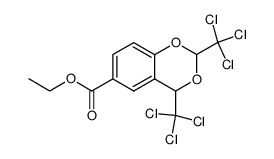 2,4-bis(trichloromethyl)-benzo-1,3-dioxine-6-carboxylic acid ethyl ester Structure