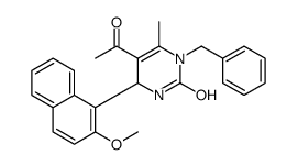 5-acetyl-3-benzyl-6-(2-methoxynaphthalen-1-yl)-4-methyl-1,6-dihydropyrimidin-2-one结构式