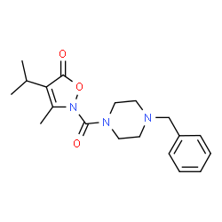 Piperazine,1-[[3-methyl-4-(1-methylethyl)-5-oxo-2(5H)-isoxazolyl]carbonyl]-4-(phenylmethyl)- (9CI)结构式