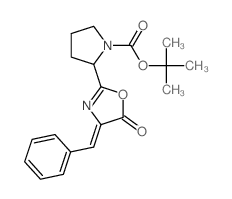 1-Pyrrolidinecarboxylicacid, 2-[4,5-dihydro-5-oxo-4-(phenylmethylene)-2-oxazolyl]-, 1,1-dimethylethylester, [S-(Z)]- (9CI) structure