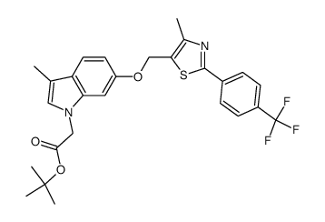 {3-methyl-6-[4-methyl-2-(4-trifluoromethyl-phenyl)-thiazol-5-ylmethoxy]-indol-1-yl}-acetic acid tert-butyl ester Structure