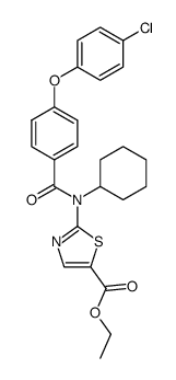 2-{[4-(4-Chloro-phenoxy)-benzoyl]-cyclohexyl-amino}-thiazole-5-carboxylic acid ethyl ester结构式