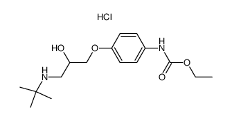 [4-(3-tert-Butylamino-2-hydroxy-propoxy)-phenyl]-carbamic acid ethyl ester; hydrochloride Structure