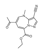 6-Acetyl-3-cyano-4-methyl-4H-pyrazolo[1,5-a][1,3]diazepine-8-carboxylic acid ethyl ester Structure