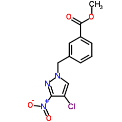 3-(4-CHLORO-3-NITRO-PYRAZOL-1-YLMETHYL)-BENZOIC ACID METHYL ESTER结构式