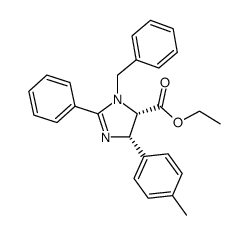 (4S,5S)-3-Benzyl-2-phenyl-5-p-tolyl-4,5-dihydro-3H-imidazole-4-carboxylic acid ethyl ester Structure