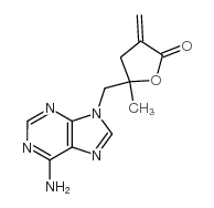 9((2-methyl-4-methylene-5-oxotetrahydrofuran-2-yl)methyl)adenine结构式