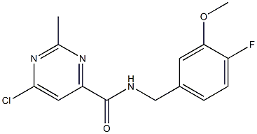 4-Pyrimidinecarboxamide, 6-chloro-N-[(4-fluoro-3-methoxyphenyl)methyl]-2-methyl- Structure