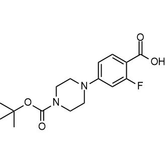 4-(4-(Tert-butoxycarbonyl)piperazin-1-yl)-2-fluorobenzoic acid structure