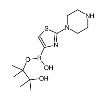 (3-hydroxy-2,3-dimethylbutan-2-yl)oxy-(2-piperazin-1-yl-1,3-thiazol-4-yl)borinic acid结构式