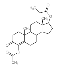 (4-acetylsulfanyl-10,13-dimethyl-3-oxo-1,2,6,7,8,9,11,12,14,15,16,17-dodecahydrocyclopenta[a]phenanthren-17-yl) propanoate Structure