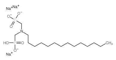 trisodium hydrogen [(tetradecylimino)bis(methylene)]diphosphonate structure