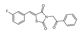 (5E)-5-[(3-fluorophenyl)methylidene]-3-phenacyl-1,3-thiazolidine-2,4-dione Structure