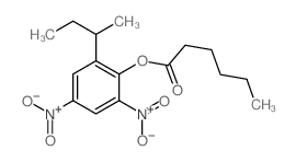 (2-butan-2-yl-4,6-dinitro-phenyl) hexanoate structure