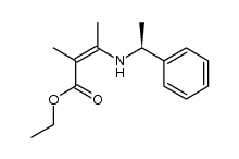 (2Z)-(+)-ethyl 2-methyl-3-[(S)-α-methylbenzylamino]-2-butenoate结构式