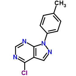 4-氯-1-(对甲苯)-1H-吡唑并[3,4-d]嘧啶结构式