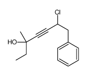 6-chloro-3-methyl-7-phenylhept-4-yn-3-ol结构式