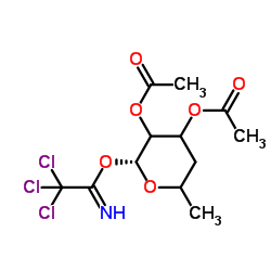 (1R)-2,3-Di-O-acetyl-4,6-dideoxy-1-O-(2,2,2-trichloroethanimidoyl)hexopyranose结构式