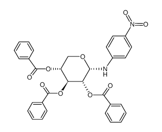 tri-O-benzoyl-N-(4-nitro-phenyl)-α-D-xylopyranosylamine结构式