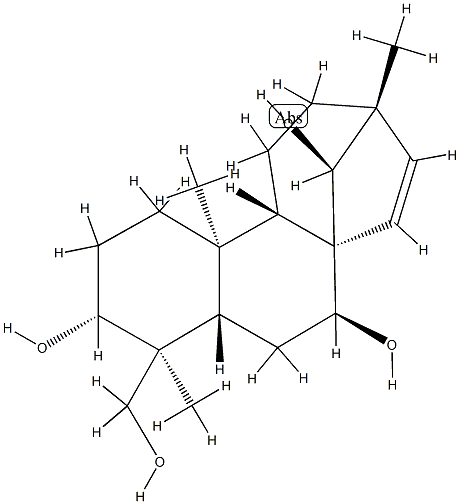 (4S,8R,13R,14S)-13-Methyl-17-norkaur-15-ene-3α,7β,14,18-tetrol Structure