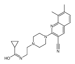 Cyclopropanecarboxamide, N-[2-[4-(3-cyano-7,8-dimethyl-2-quinolinyl)-1-piperazinyl]ethyl]- (9CI) Structure