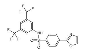 N-[3,5-bis(trifluoromethyl)phenyl]-4-(1,3-oxazol-2-yl)benzenesulfonamide结构式