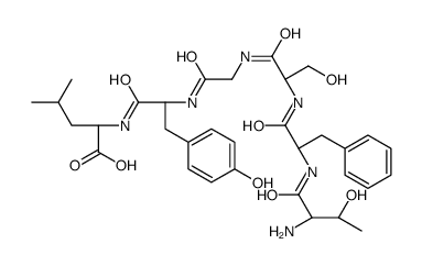 (2S)-2-[[(2S)-2-[[2-[[(2S)-2-[[(2S)-2-[[(2S,3R)-2-amino-3-hydroxybutanoyl]amino]-3-phenylpropanoyl]amino]-3-hydroxypropanoyl]amino]acetyl]amino]-3-(4-hydroxyphenyl)propanoyl]amino]-4-methylpentanoic acid Structure